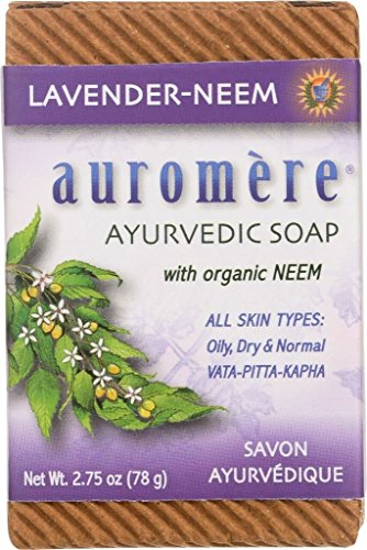 Product Cover Ayurvedic Bar Soap Lavender-Neem by Auromere - All Natural Handmade and Eco-friendly Bar Soap for Sensitive Skin - 2.75 oz