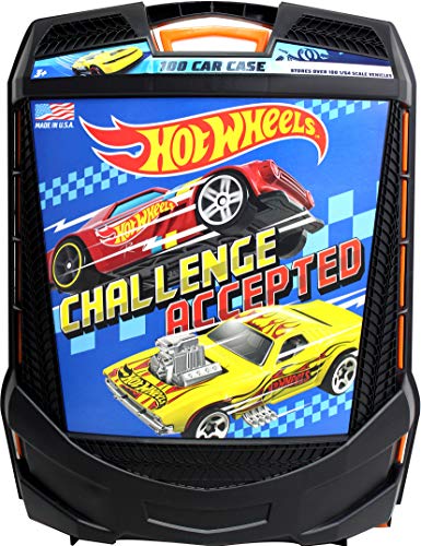 Product Cover Hot Wheels 100-Car, Rolling Storage Case with Retractable Handle