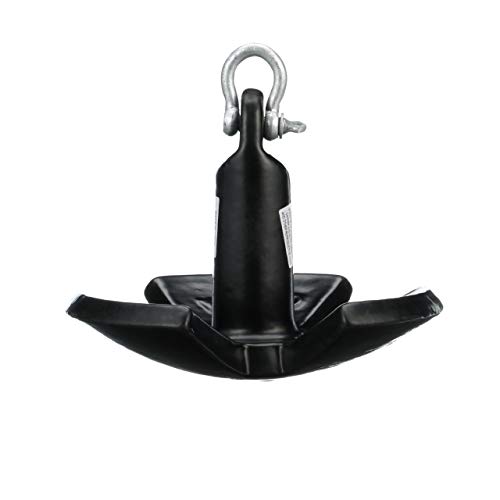 Product Cover Seachoice 41510 Vinyl-Coated Cast Iron River Anchor with Large Rope Eye, Black, 15 Pounds
