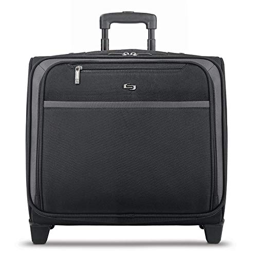 Product Cover Solo New York Dakota Rolling Overnight Laptop Bag.  Business Travel Rolling Overnighter Case for Women and Men. Fits Up to 16 Inch Laptop - Black