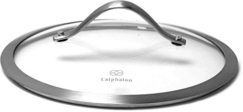 Product Cover Calphalon Contemporary Hard Anodized Aluminum Dishwasher-Safe Nonstick Cookware Glass Lid, 8