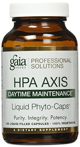 Product Cover Gaia Herbs Hpa Axis Daytime Maintenance Adrenal Support Liquid PhytoCapsules, 120 Count