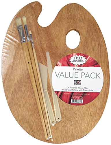 Product Cover Art Advantage FAN-60/321Art Advantage Wood Palette Value-Pack with Free Brushes and Knives (WP1216-VP)