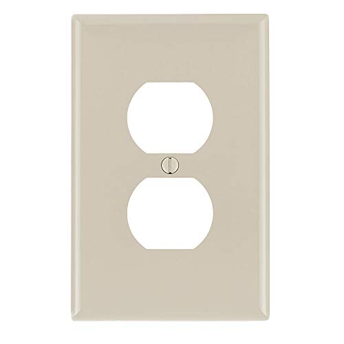 Product Cover Leviton, Light Almond PJ8-T 1-Gang, 1-Duplex, Nylon Wallplate, Midway Size, 1 Pack