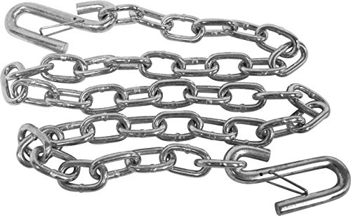 Product Cover Heavy-Duty 51-inch Steel Trailer Safety Chain with Spring Clip Hooks