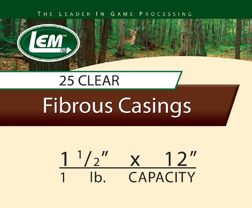Product Cover LEM Products 1 1/2 x 12-Inch Non-Edible Fibrous Casings (Clear)