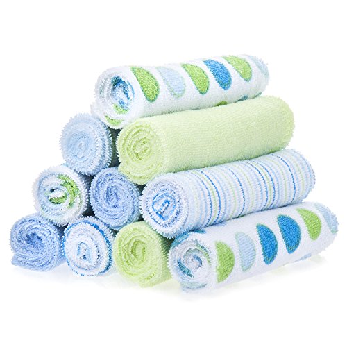 Product Cover Spasilk 10 Pack Soft Terry Bath Washcloths - Newborn Boy or Girl - Baby Shower Gift