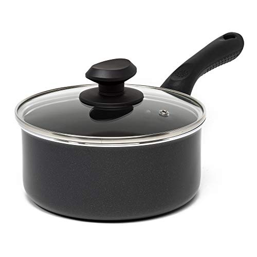 Product Cover Ecolution Artistry 2 Quart Non-Stick Saucepan Dishwasher Safe, Scratch Resistant, With Easy Food Release Interior, Cool Touch Handle and Even Heating Base, 2 qt, Black