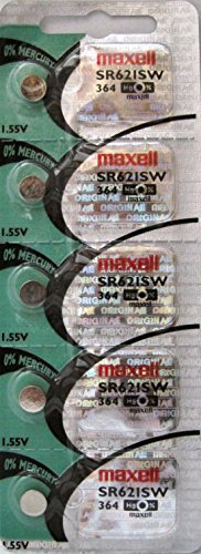 Product Cover Maxell Watch Battery Button cell SR621SW SR-621SW 364 (Pack of 5)