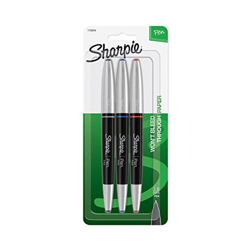Product Cover Sharpie 1758054 Grip Pens, Fine Point, Assorted Colors, 3-Count