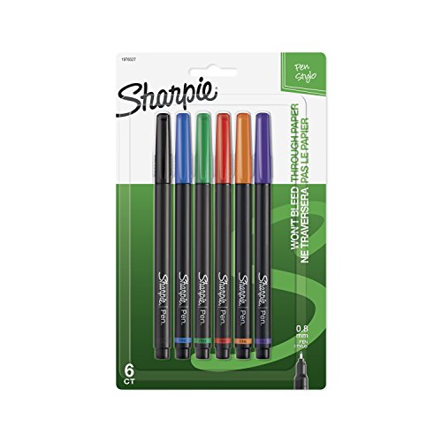 Product Cover Sharpie 1976527 Pen, Fine Point, Assorted Colors, 6-Count