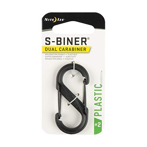 Product Cover Nite Ize S-Biner Size-2 Dual Carabiner, Strong, Glass-Filled Nylon Plastic, Black