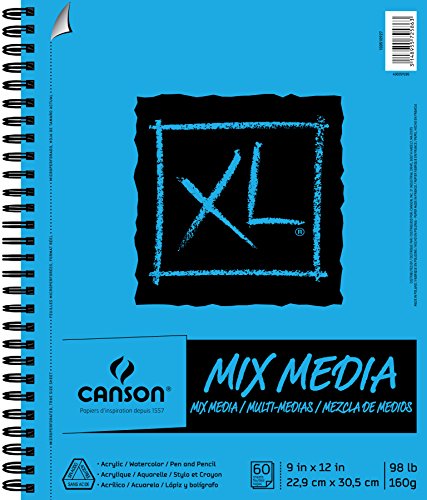 Product Cover Canson XL Mixed Media Spiral Sketch Pad, 9 x 12 inches, 60 Sheets