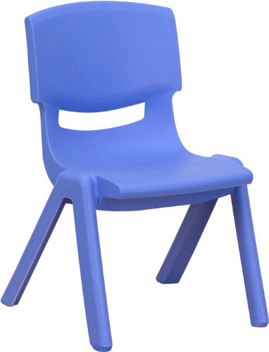 Product Cover Flash Furniture Blue Plastic Stackable School Chair with 10.5'' Seat Height