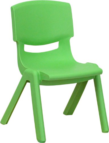 Product Cover Flash Furniture Green Plastic Stackable School Chair with 10.5'' Seat Height