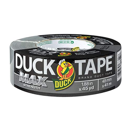 Product Cover Duck Max Strength 240201 Duct Tape, 1-Pack 1.88 Inch x 45 Yard Silver
