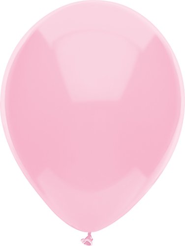 Product Cover PartyMate 71985 Made in the USA Standard Solid Color Latex Balloons, 5-Inch Round, 50-Count, Real Pink
