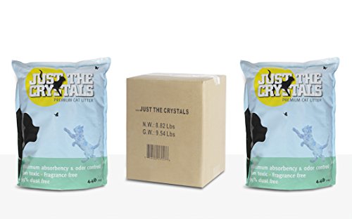 Product Cover Just the Crystals 2-Pack. Longest Lasting Premium Crystal Cat Litter Absorbs More, Fragrance Free, Best Odor Control. Two 4.4lb Bags per Box (Total 8.8lbs) for Ultimate Convenience.