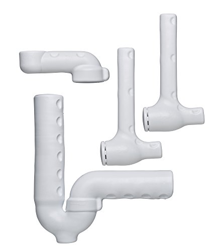 Product Cover Truebro 82194 PVC Lav Guard2 103-EZ 1 P-Trap Cover, 2 Angle Valve and 1 Offset Cover for Undersink Protection System