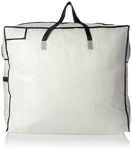 Product Cover Household Essentials 2622 MightyStor Large Storage Bag with Handles | Clothing and Linen Storage Bag | White Tarp with Black Trim