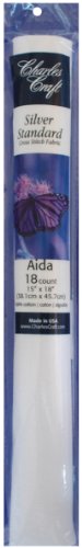Product Cover DMC TC8836-6750 Silver Label Aida 18 Count 15x18-Inches Soft Tube, White