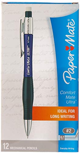 Product Cover Paper Mate Comfort Mate Ultra Mechanical Pencils, 0.7mm, HB #2, Assorted Colors, 12 Count