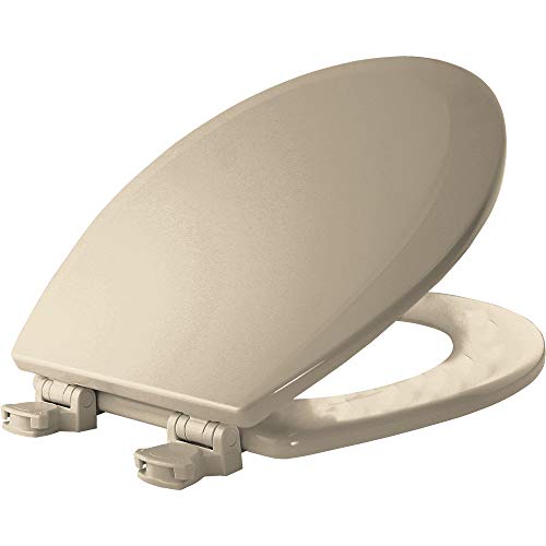 Product Cover BEMIS 500EC 146 Toilet Seat with Easy Clean & Change Hinges, ROUND, Durable Enameled Wood, Almond