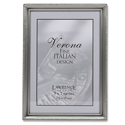Product Cover Lawrence Frames Antique Pewter 5x7 Picture Frame - Bead Border Design