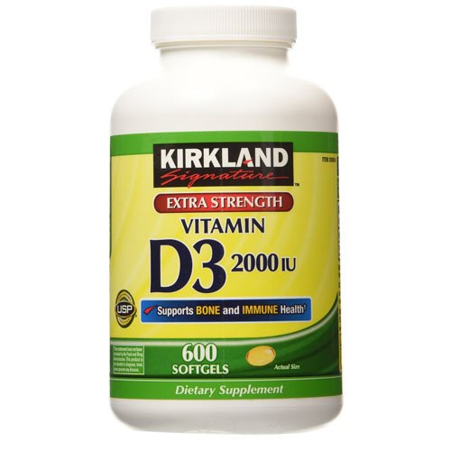 Product Cover Kirkland Signature Extra Strength Vitamin D3 2000 I.U. 600 Softgels,  Bottle