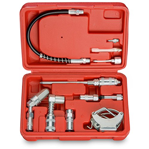 Product Cover Tooluxe 61077L Grease Gun and Lubrication Accessory Kit | Zerk Fittings | Multi-Function
