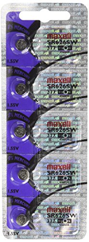 Product Cover Maxell SR626SW 377 Silver Oxide Watch Battery 5 Pack