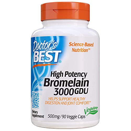 Product Cover Doctor's Best 3000 GDU Bromelain, Non-GMO, Gluten Free, Joint Support, 90 Veggie Caps