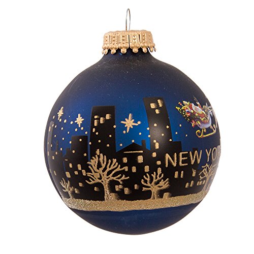 Product Cover Kurt Adler New York Santa Skyline Painted Ball Ornament, 2-5/8-Inch