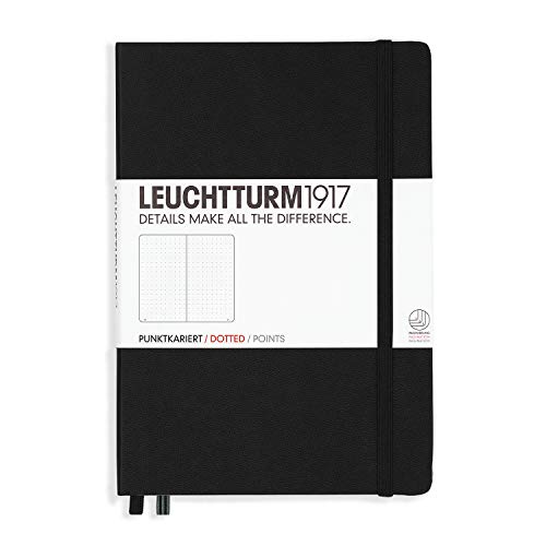 Product Cover Leuchtturm1917 Medium A5 Dotted Hardcover Notebook (Black) - 249 Numbered Pages