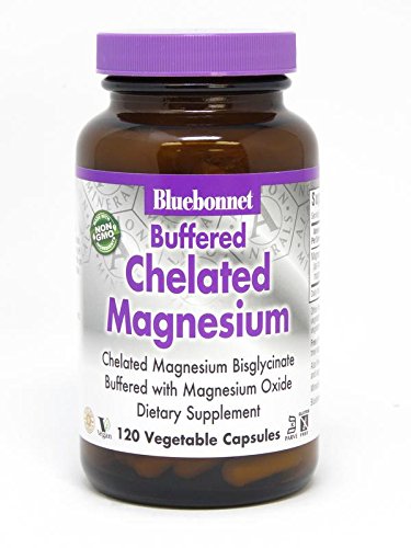 Product Cover Bluebonnet Nutrition Albion Buffered Chelated Magnesium 200 mg Vegetable Capsules, Stress Relief, Vegan, Non GMO, Gluten Free, Soy Free, Milk Free, Kosher, 120 Vegetable Capsules, 2 Month Supply