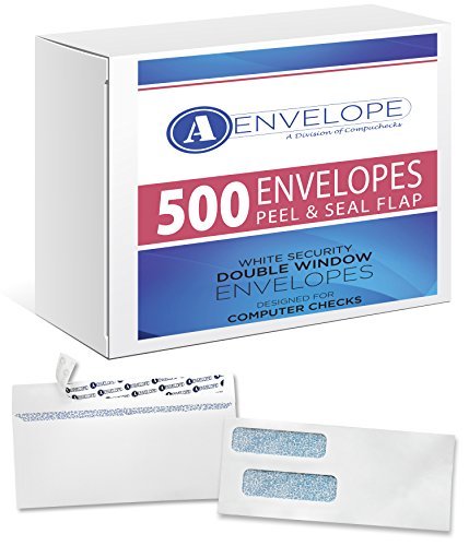 Product Cover 500 Double Window Security Envelope Peel & Seal Compatible with quickbooks Checks