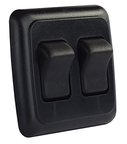 Product Cover JR Products 12235 Black Double SPST On-Off Switch with Bezel