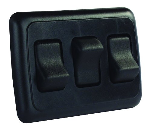 Product Cover JR Products 12245 Black Triple SPST On-Off Switch with Bezel