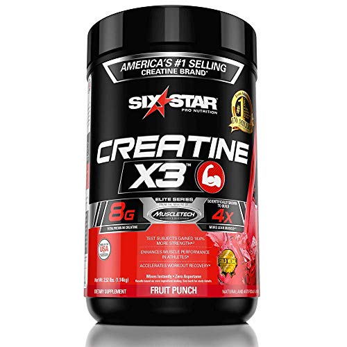 Product Cover Six Star Pro Nutrition Creatine X3 Powder, Max-Dosed Creatine Powder, Micronized Creatine, Creatine HCl, Fruit Punch, 2.5 Pound (Pack of 1)
