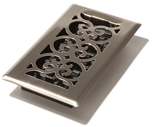 Product Cover Decor Grates SPH408-NKL Floor Register, 4-Inch by 8-Inch, Brushed Nickel Finish
