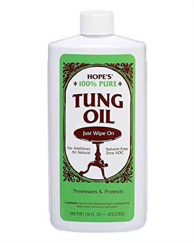 Product Cover HOPE'S 100% Pure Tung Oil Penetrating Wood Finish, One, 16 Fl. Oz, All Natural