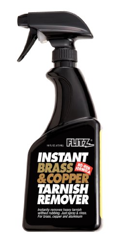 Product Cover Flitz Brass and Copper Tarnish Remover, Powerful Organic Formula That Safely Removes Rust, Stains and Oxidation + Cleans Brick, Glass, Aluminum and More, Made in the USA, 16 oz Spray