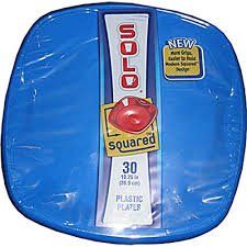 Product Cover Solo Squared 10.25in Plastic Plates 30 CT - Blue