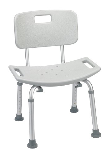 Product Cover Drive Medical Bathroom Safety Shower Tub Bench Chair with Back, Grey