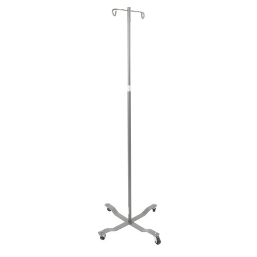 Product Cover Drive Medical Economy Removable Top I. V. Pole, Silver Vein