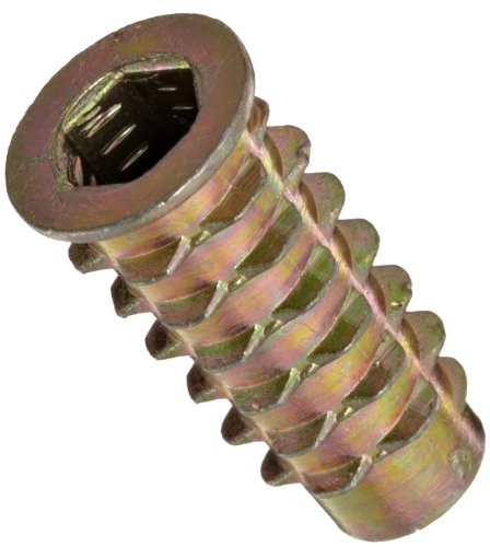 Product Cover E-Z Lok Threaded Insert, Zinc, Hex-Flanged, 1/4