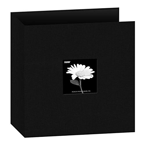 Product Cover Pioneer Photo Albums 8.5x11 Fabric Frame 3-Ring Binder Scrapbook, Deep Black