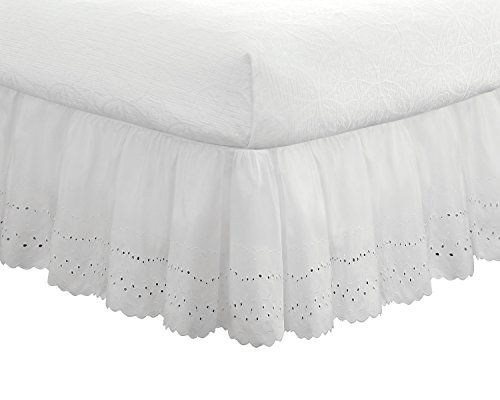 Product Cover Fresh Ideas Eyelet Ruffled Bedskirt - Ruffled Bedding with Gathered Styling - 18