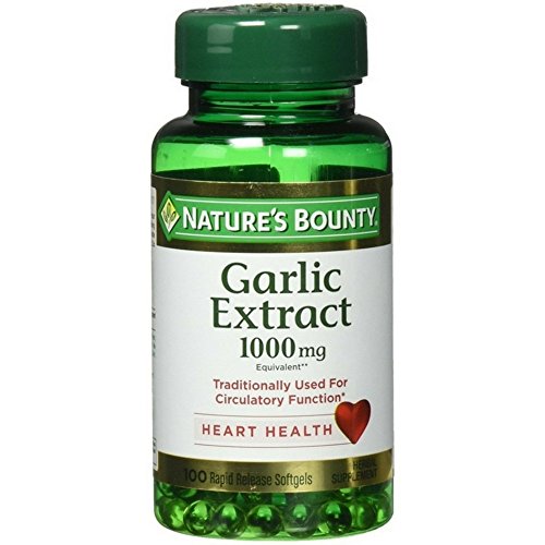 Product Cover Nature's Bounty Garlic Pills and Herbal Health Supplement, Supports Circulatory Function, 1000mg, 100 Softgels, 3 Pack