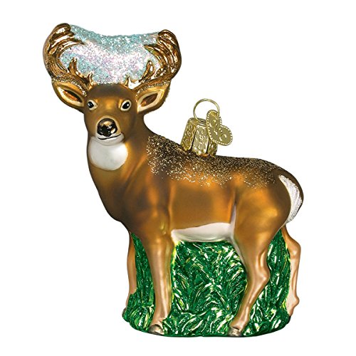 Product Cover Old World Christmas Wildlife Animals Glass Blown Ornaments for Christmas Tree Whitedail Deer